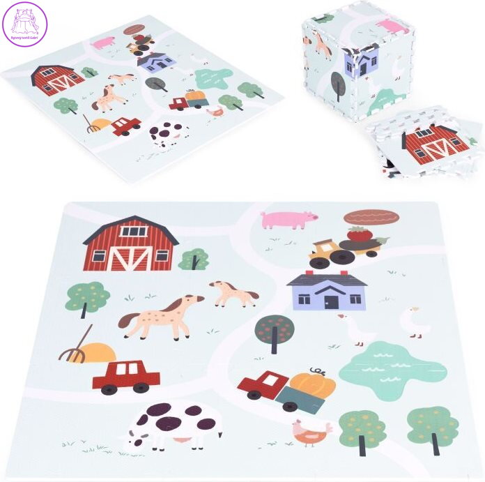 ECOTOYS Pěnové puzzle Farma s okraji