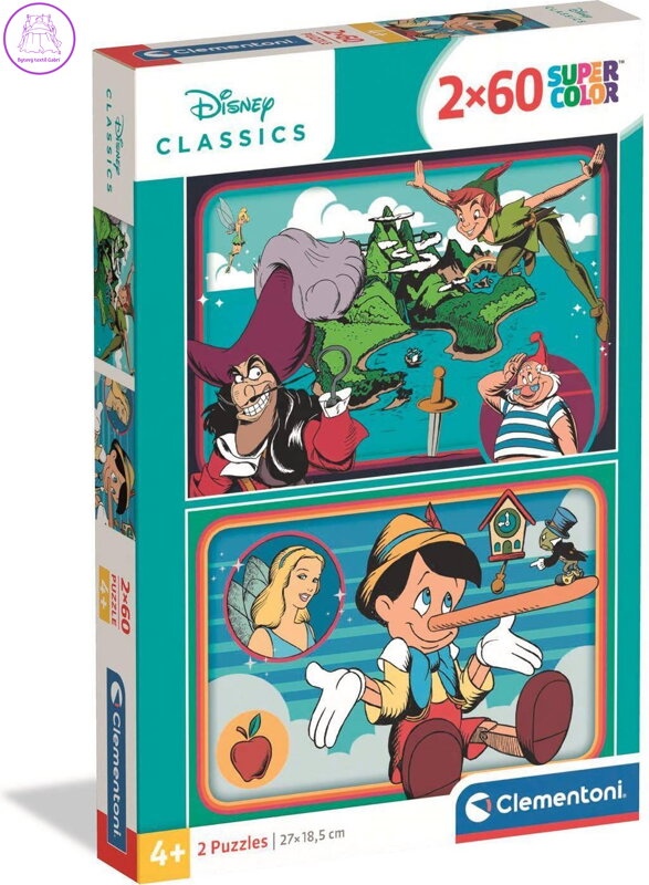 CLEMENTONI Puzzle Klasické Disney pohádky 2x60 dílků