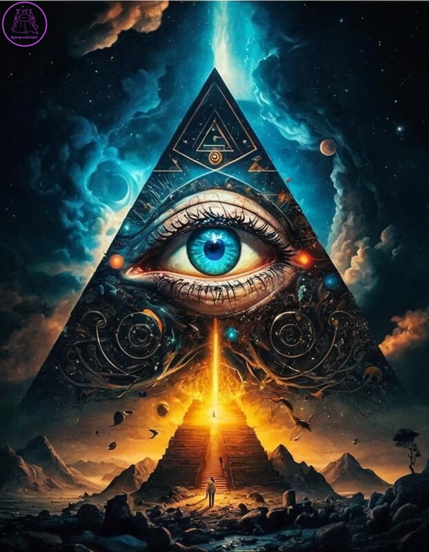 NORIMPEX Diamantové malování Jasnozřivé oko v pyramidě 30x40cm