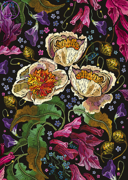 INTERDRUK Puzzle Flowers: Barevné květy 1000 dílků