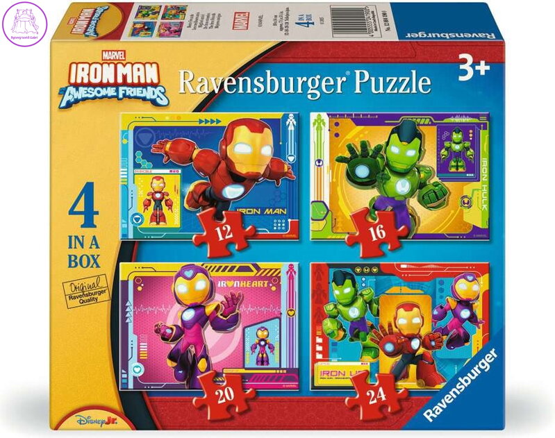 RAVENSBURGER Puzzle Iron Man a jeho úžasní přátelé 4v1 (12,16,20,24 dílků)