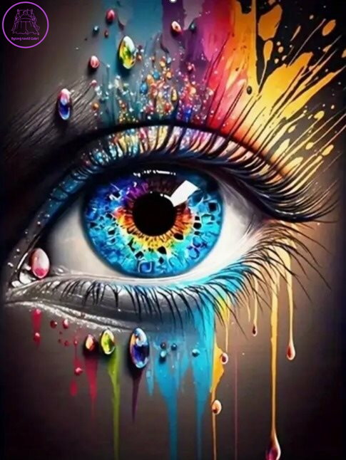 NORIMPEX Diamantové malování Barevné oko 30x40cm