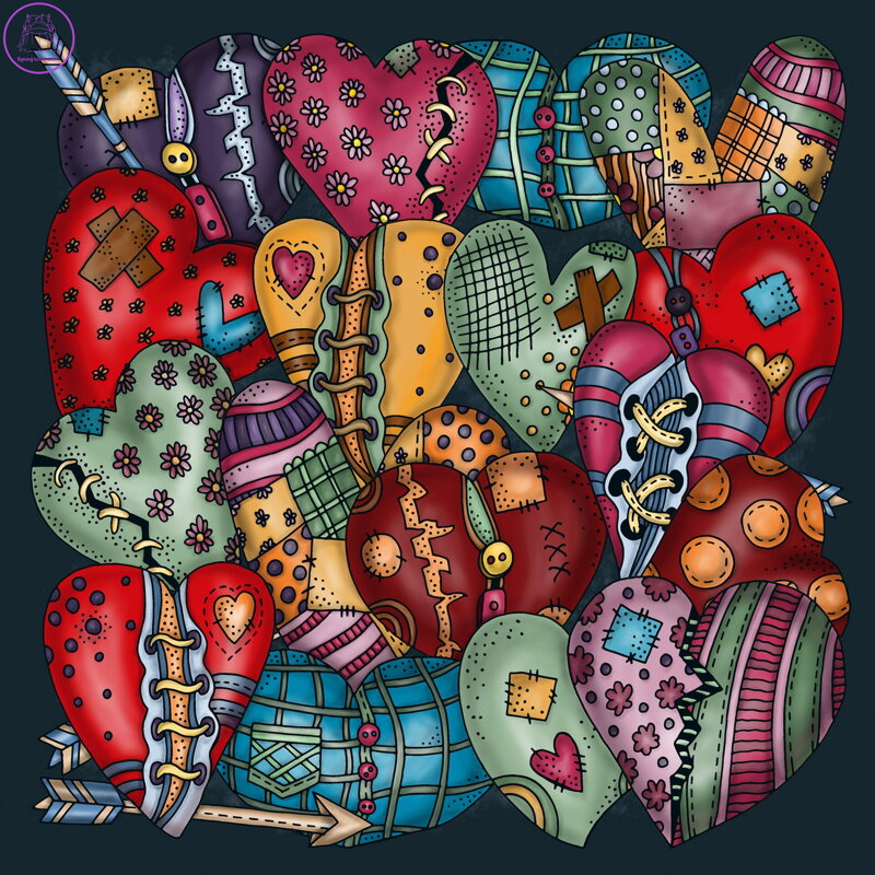 CURIOSI Čtvercové puzzle Palapeli: Srdce 251 dílků