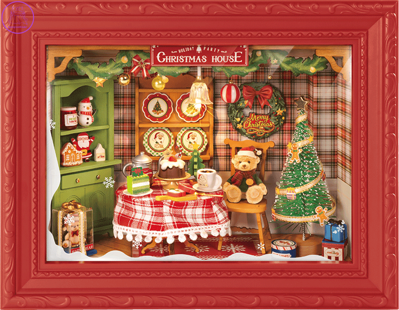 ROBOTIME Rolife DIY 3D dřevěné puzzle Štědrovečerní večeře s LED osvětlením 125 dílků
