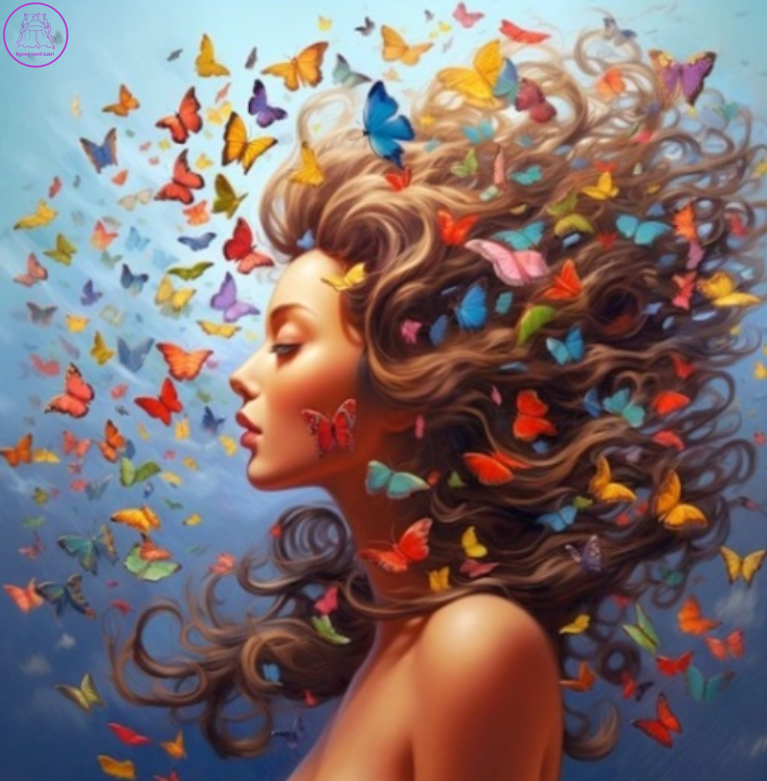 NORIMPEX Diamantové malování Motýlí žena 30x40cm