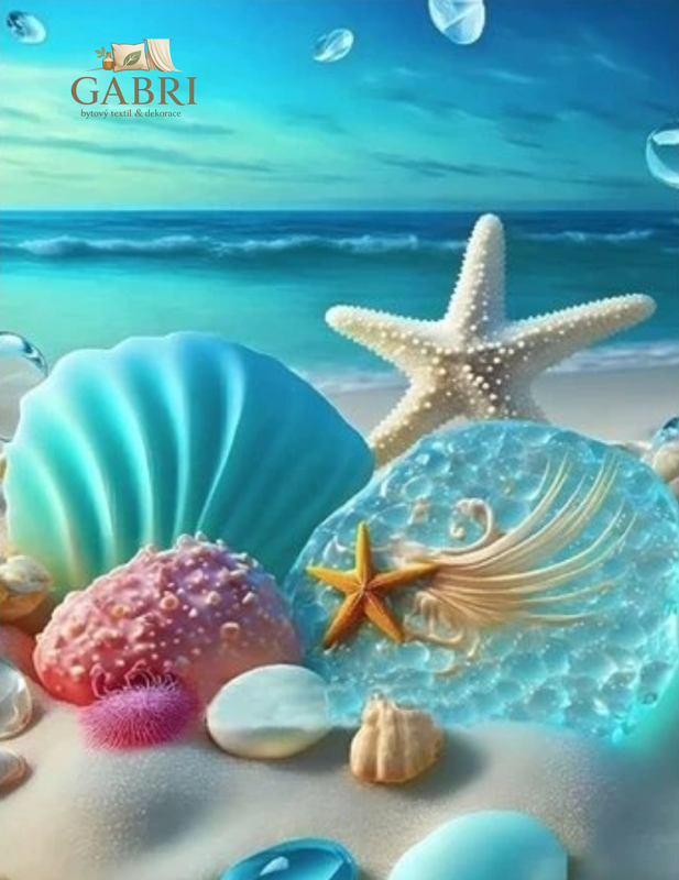 NORIMPEX Diamantové malování Hvězdice a mušle 30x40cm