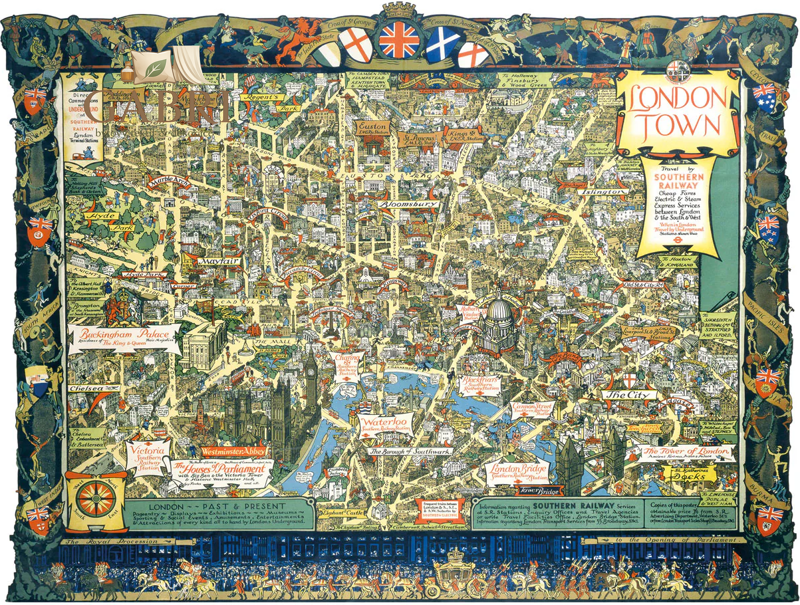 GIBSONS Puzzle Londýn ze Southern Railway 1000 dílků