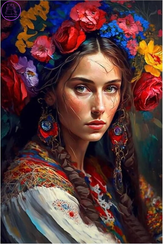 NORIMPEX Diamantové malování Slovanská žena 30x40cm