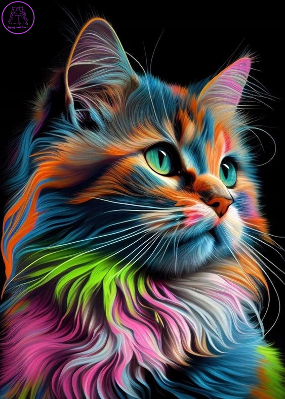 NORIMPEX Diamantové malování Barevná kočka 30x40cm