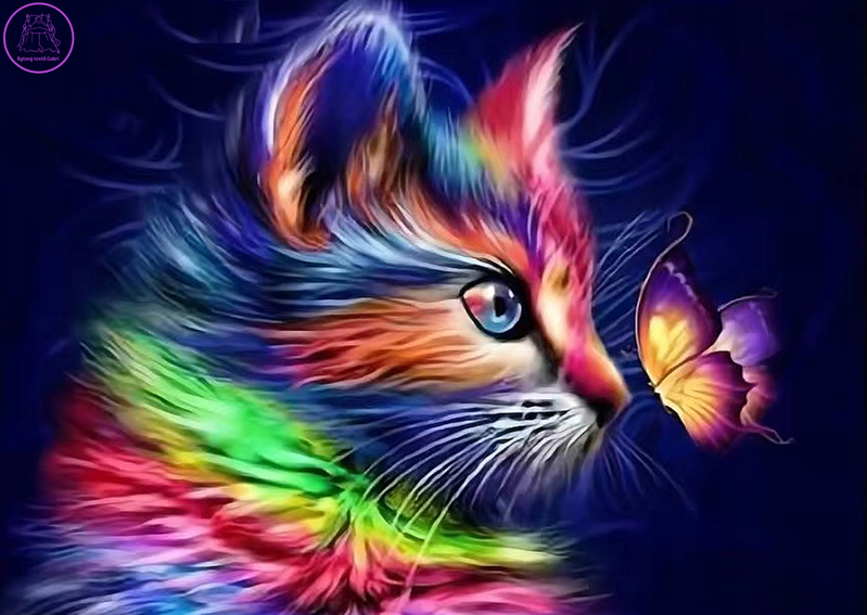 NORIMPEX Diamantové malování Kočka svítící ve tmě 30x40cm