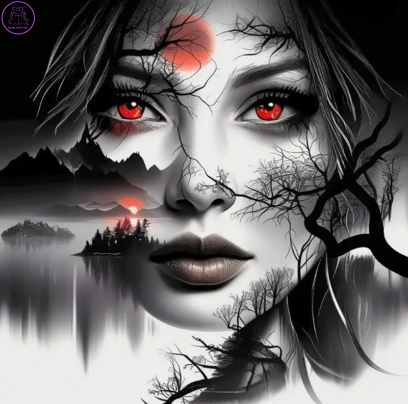 NORIMPEX Diamantové malování Žena s červenýma očima 30x40cm