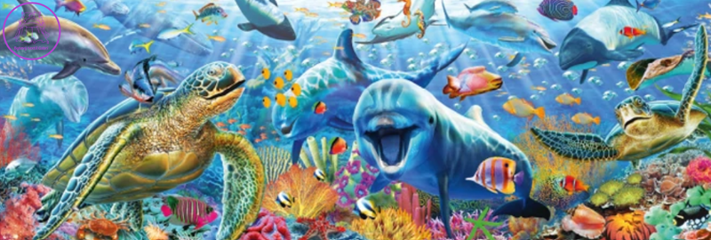 DINO Panoramatické puzzle Mořský život 150 dílků