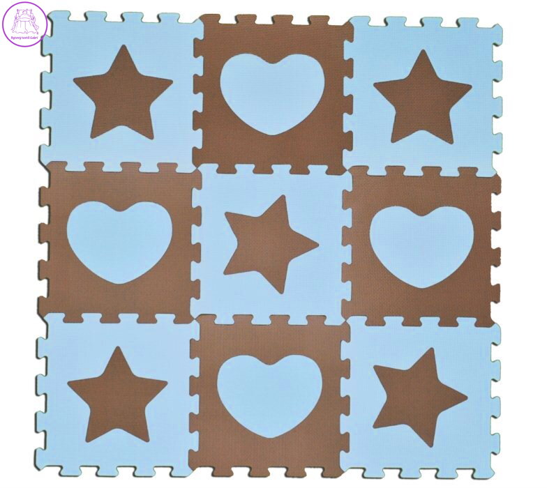 SUN TA TOYS Pěnové puzzle Hvězdy a srdce modré S4 (30x30)