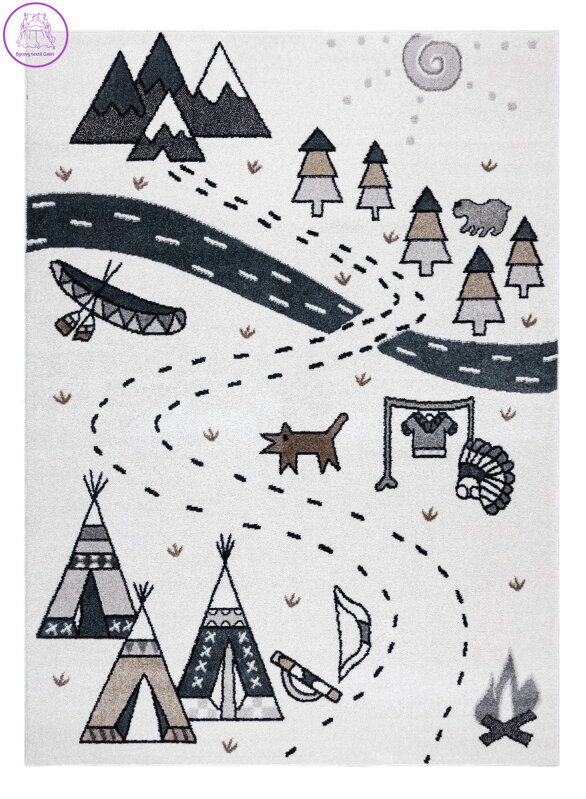 Dětský kusový koberec Fun Indian cream