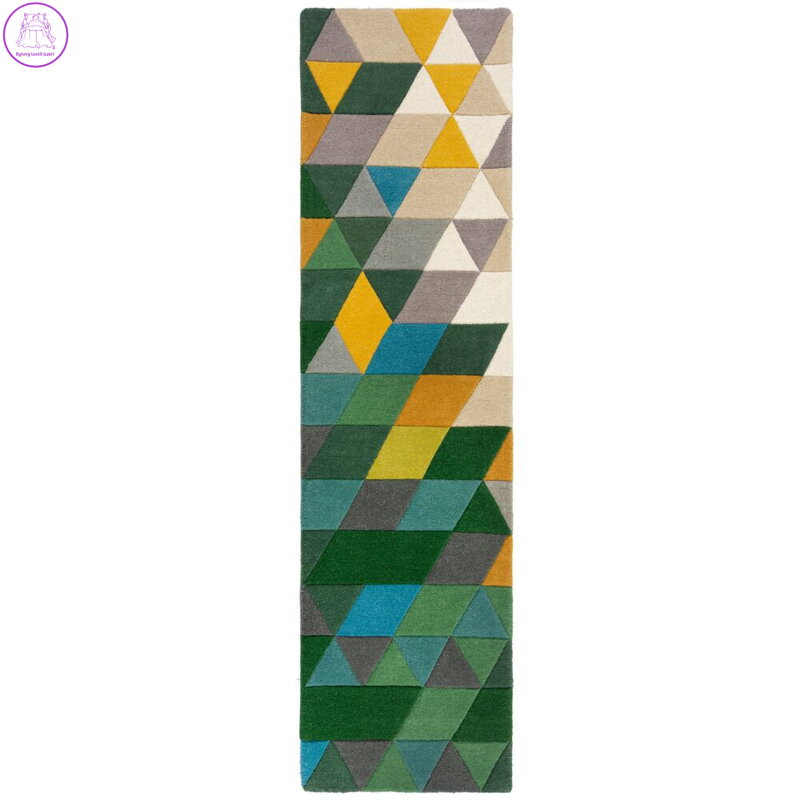 Ručně všívaný běhoun Illusion Prism Green/Multi