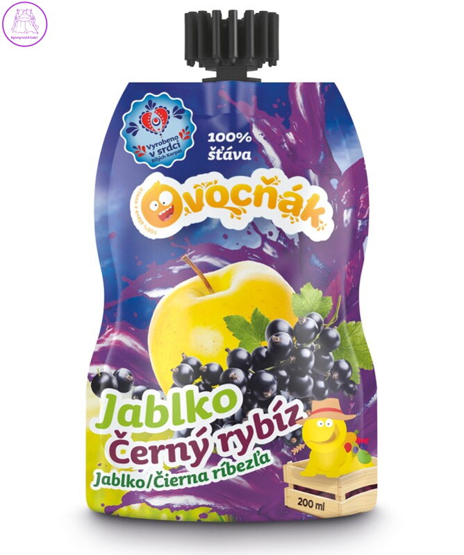 Mošt jablko,černý rybíz 200ml Ovocňák 1165