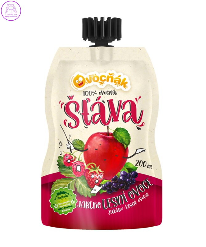 Mošt jablko,lesní ovoce 200ml Ovocňák 1168