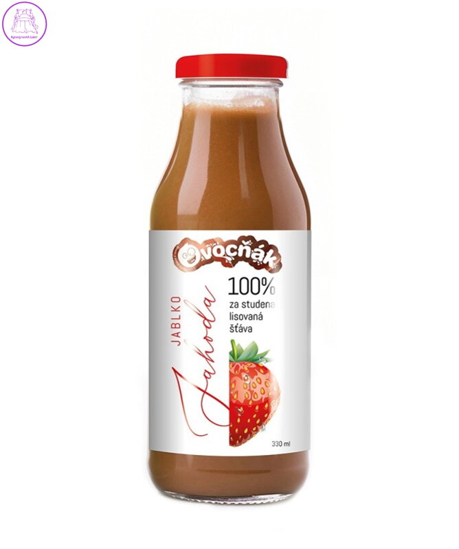 Mošt jablko jahoda 330ml sklo Ovocňák 5441