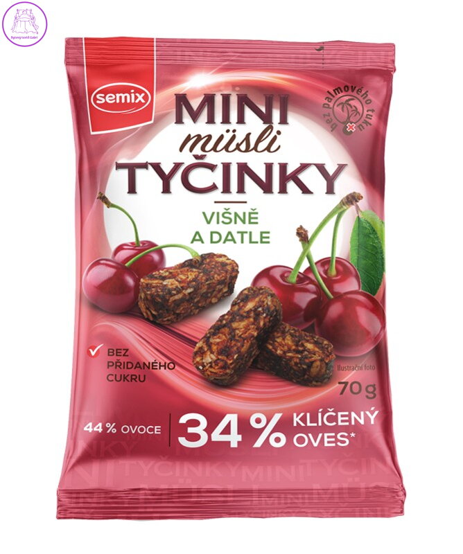Mini musli tyčinky višně, datle 70g Semix bez lepku 1449