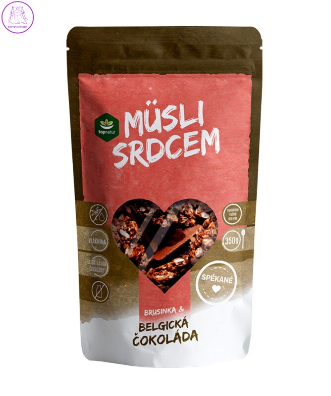 Müsli srdcem spékané brusinka belgická čokoláda 350g Topnatur 276