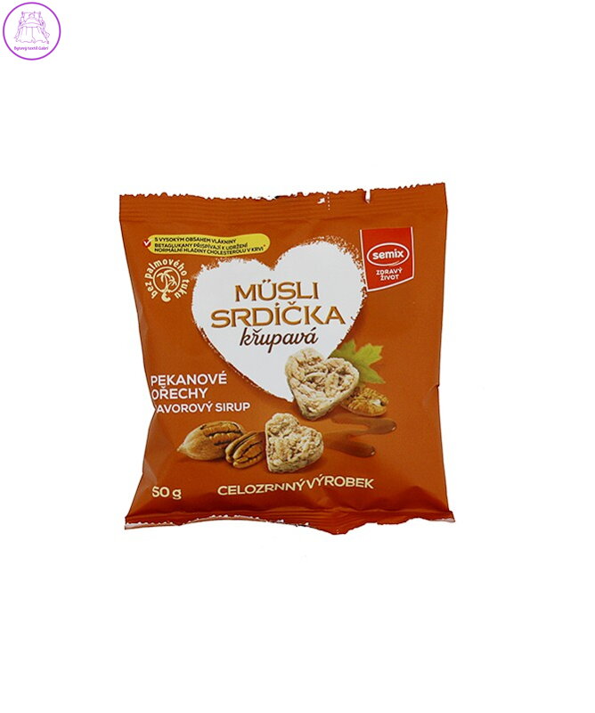 Müsli srdíčka s pekany a javorovým sirup 50g Semix 2495