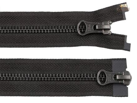 Zip kovový YKK No 5 dělitelný 2 jezdce / dvoucestný 90 cm na kožené bundy