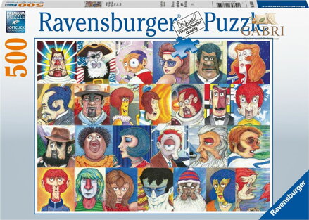 RAVENSBURGER Puzzle Abeceda ve tvářích 500 dílků