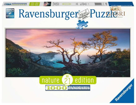 RAVENSBURGER Panoramatické puzzle Sirnaté jezero na hoře Ijen, Jáva 1000 dílků