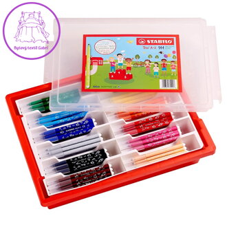 Vláknový fix STABILO Trio A-Z - 144 ks box - 12 různých barev