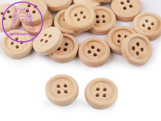 Dřevěný knoflík čtyřdírkový 24"