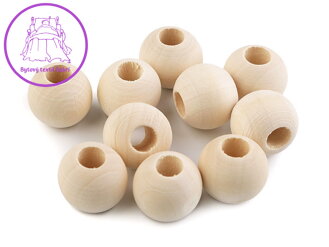 Dřevěné korálky nelakované Ø20 mm