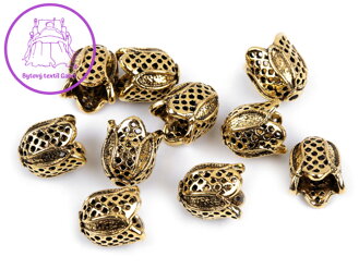 Koncovky na šňůrky / dekorační kaplíky 12x12 mm
