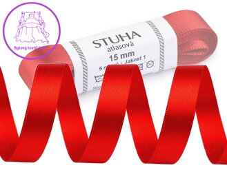 Atlasová stuha oboulící svazky po 5 m šírka 15 mm
