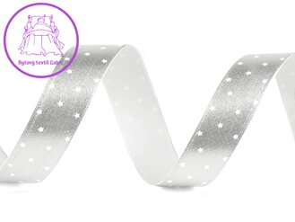 Vánoční stuha metalická hvězdičky šíře 16 mm