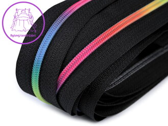 Duhový zip spirálový šíře 3 mm metráž
