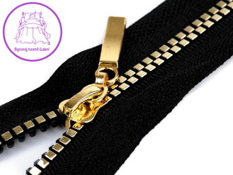 Kostěný zip šíře 5 mm délka 40 cm čtvercové zuby
