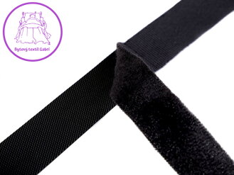 Nízkoprofilový suchý zip háček + plyš šíře 20 mm jemný