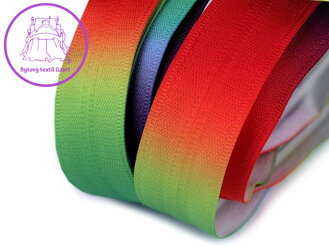 Duhový zip spirálový skrytý šíře 5 mm metráž