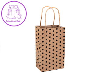 Papírová taška natural s puntíky