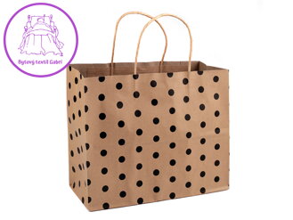 Papírová taška natural s puntíky