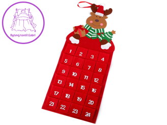 Závěsný adventní kalendář sob