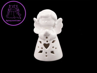 Porcelánový anděl svítící