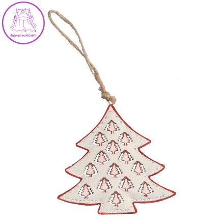 Dekorácia závesná - Stromček kovový 9 cm, 1ks