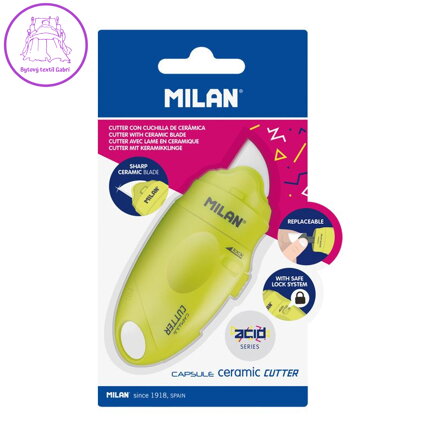 Nůž ořezávací MILAN Capsule keramická čepel, žlutý Nůž ořezávací MILAN Capsule keramická čepel, žlutý