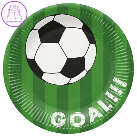 Papírový talíř PAW Eco 23 cm Soccer ball green / 8 ks