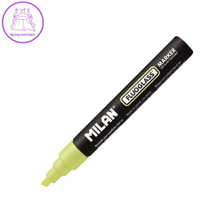 Popisovač Milan FLUOGLASS - žlutý na okna, sklo, tabule