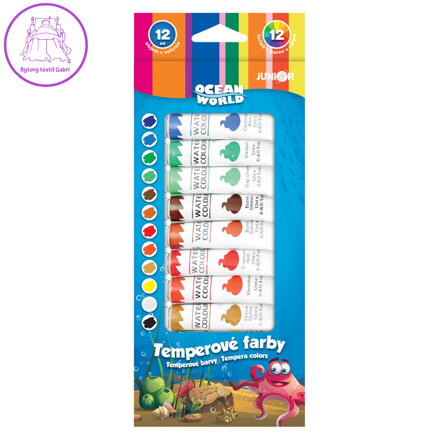 Barvy temperové 12 ml, 12 ks