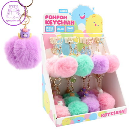 Přívěsek na klíče / přívěsek JUNIOR PomPom (mix barev)