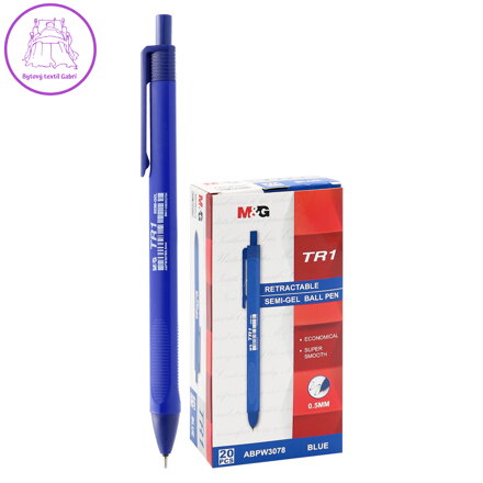 Pero kuličkové M&G TR1 Semi-Gel 0,5 mm - modré