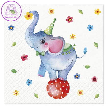 Ubrousky PAW L 33x33cm Circus Elephant